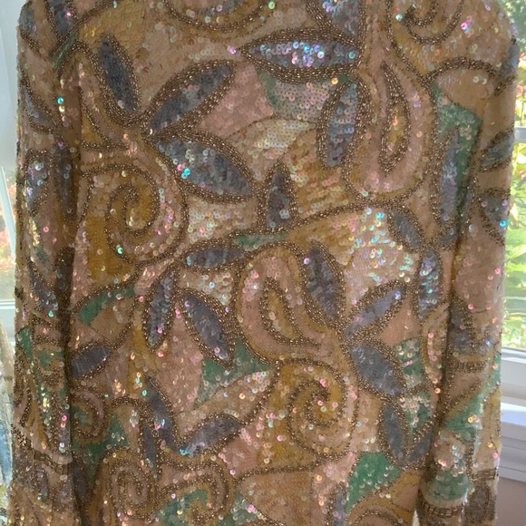 Oleg Cassini Black Tie for Bergdorf Goodman Stunning Beaded Sequin Jacket - Picture 6 of 14